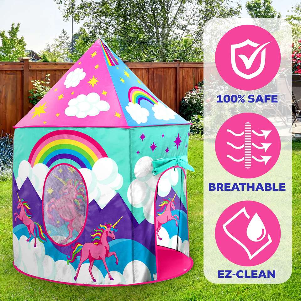 Hot Selling Child Portable Unicorn Yurt Children Tent Outdoor Camping Princess Castle Tents Indoor Toys Tent