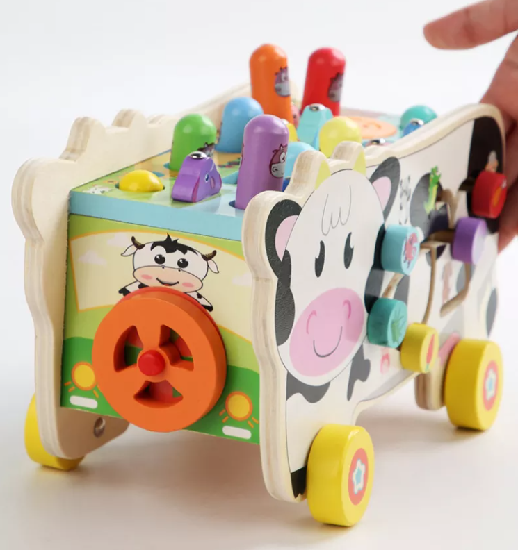 Wholesale 7 in 1 Wooden Pounding Bench Xylophone Fishing Montessori Learning Toy