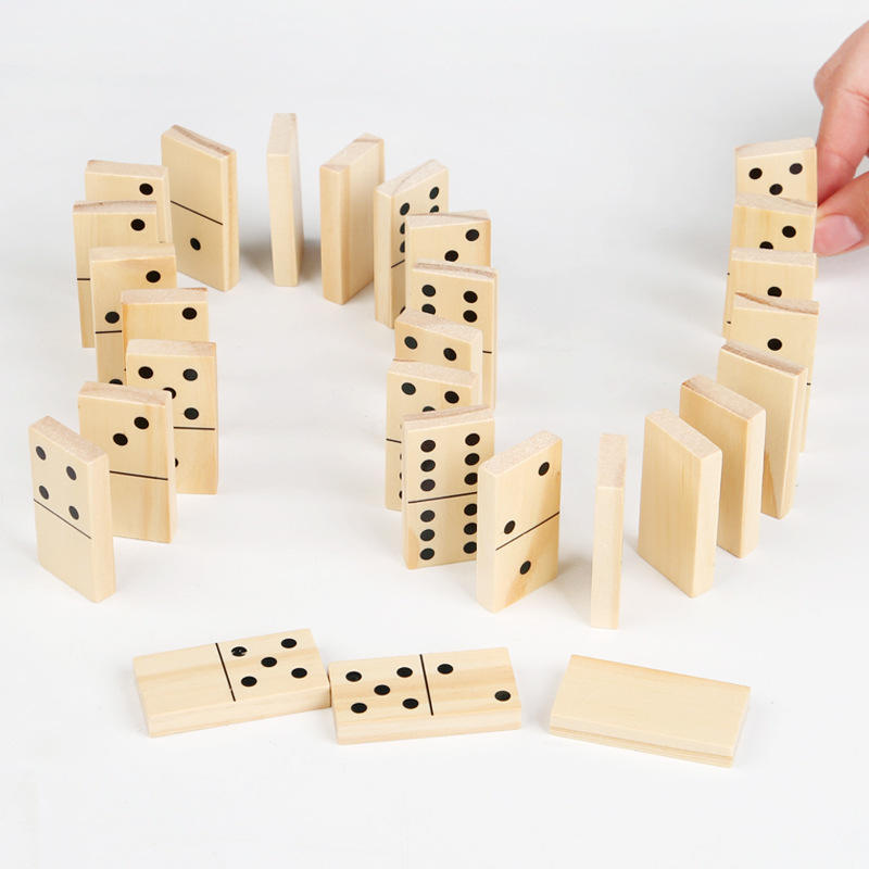 Wholesale Wooden Domino Blocks Set Kids Educational Stacking Game Toy