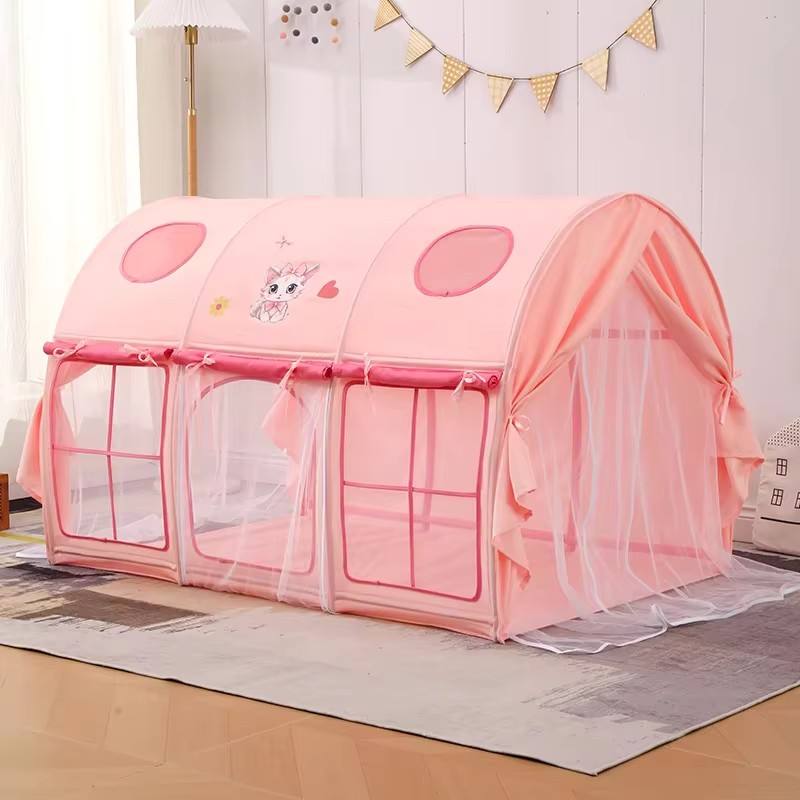 Sports Toy Indoor Summer Castle Bed Tent Anti-Dropping Anti-Mosquito Made of Polyester Material for Boys Girls Playhouse