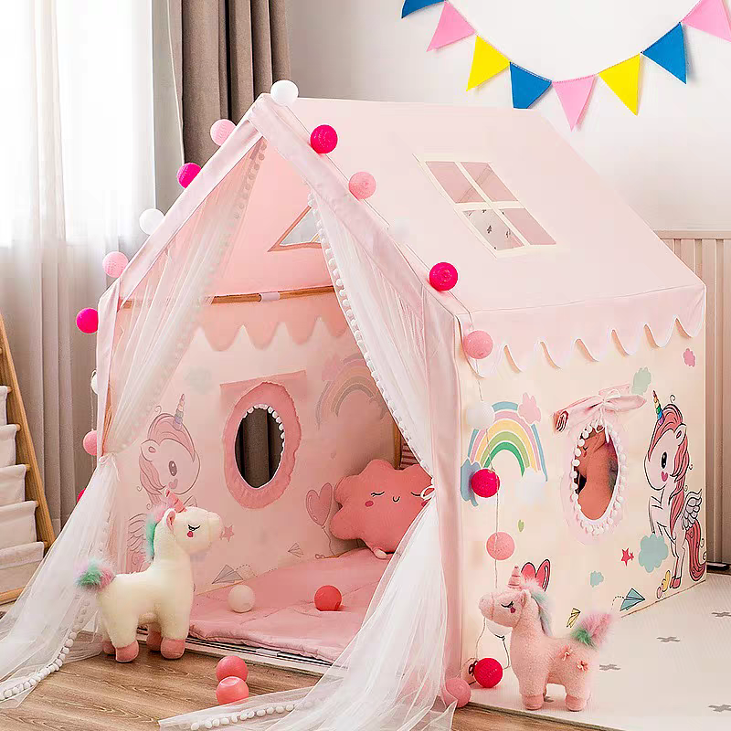 Portable Foldable Triangular Kids Play Tent Indoor/Outdoor Use Polyester Material for Kids Toddlers
