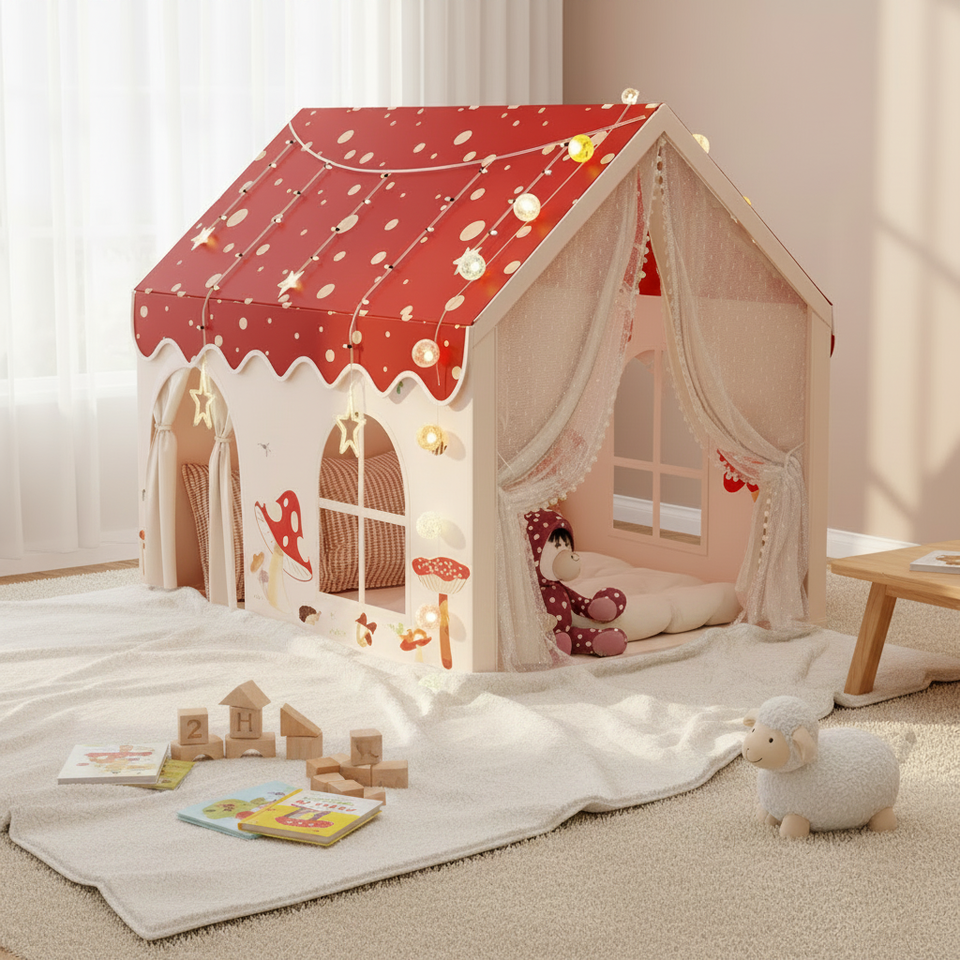 Large House Children's Play Tent, Indoor Outdoor Functional Toy Tent for Boys and Girls