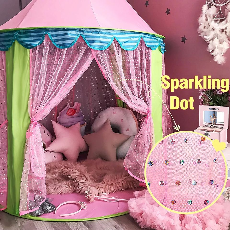 Princess Inspired Foldable Soft Toy Kids Playhouse Castle Tent for Children Indoor Outdoor Use