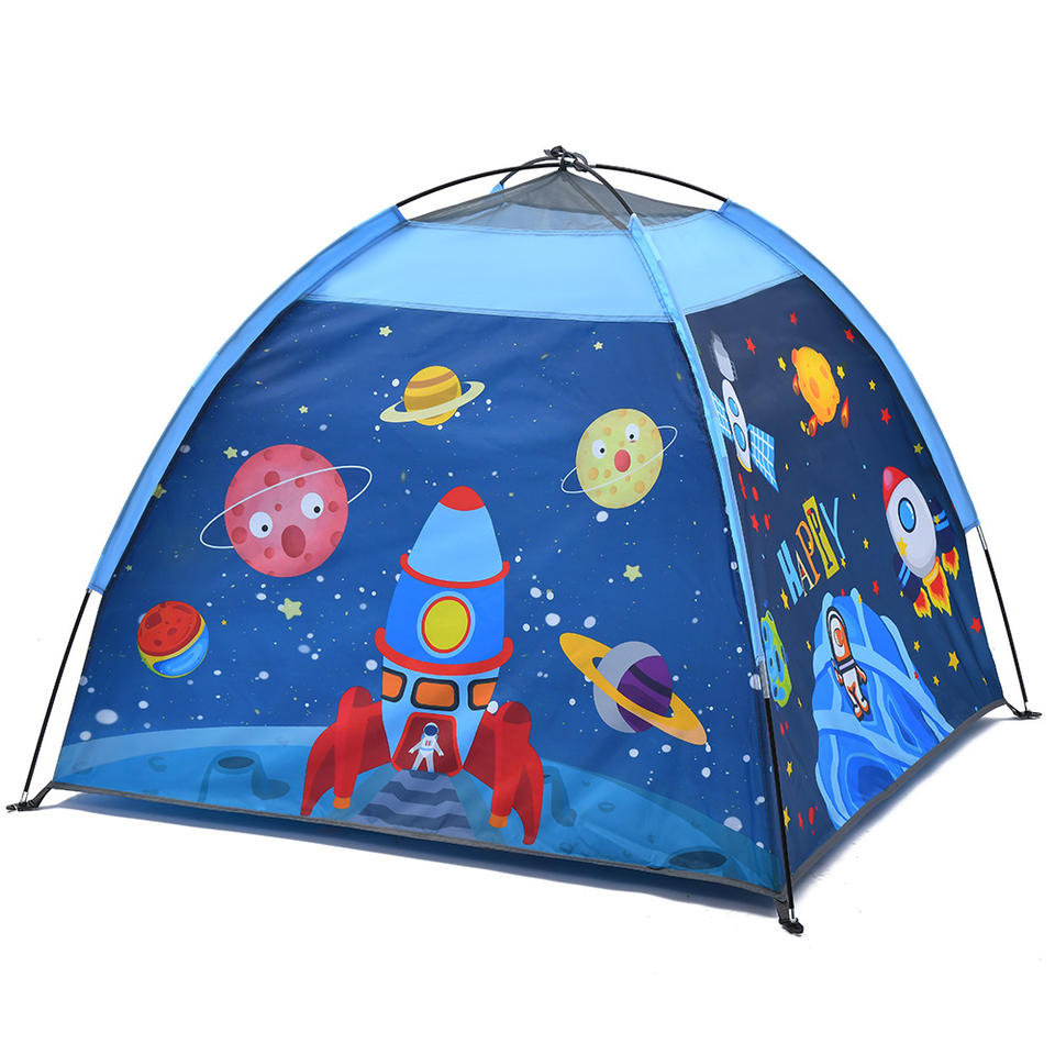 Space Theme Kids Play Tent Rocket Style Foldable Indoor Playhouse for Boys and Girls