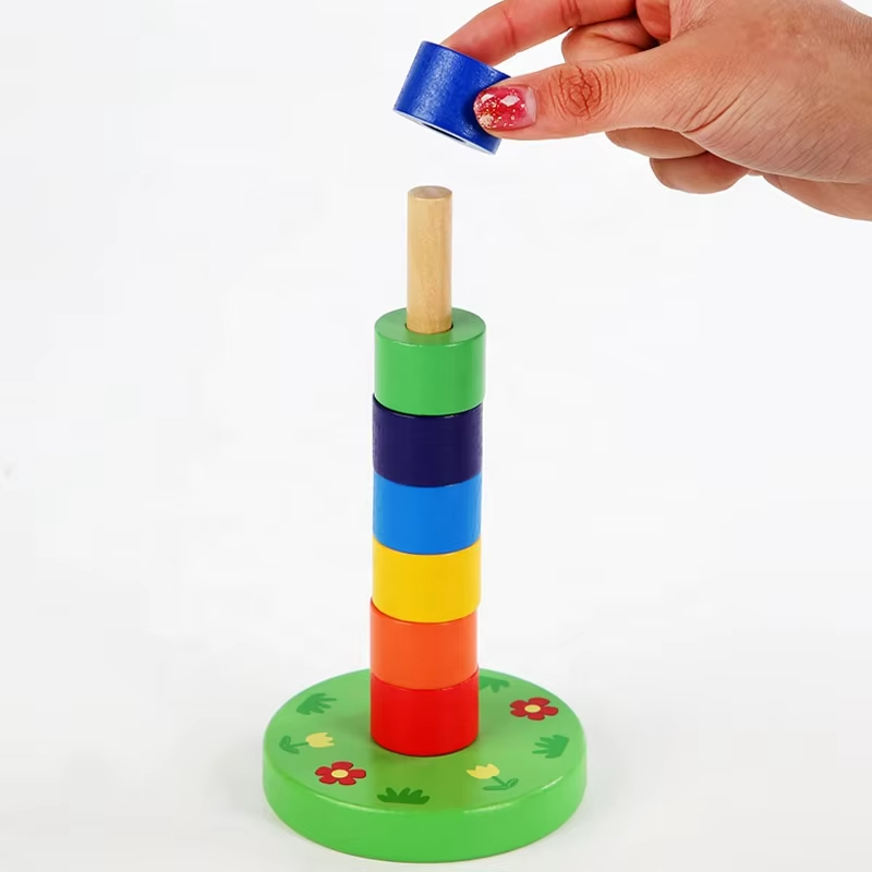 Wholesale Montessori Wooden Animal Ring Toss Game Baby Hand Eye Coordination Toy