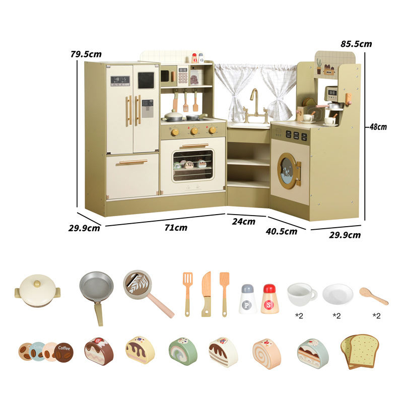 Wholesale Wooden Kids Play Kitchen Set Pretend Cooking Role Play Toy