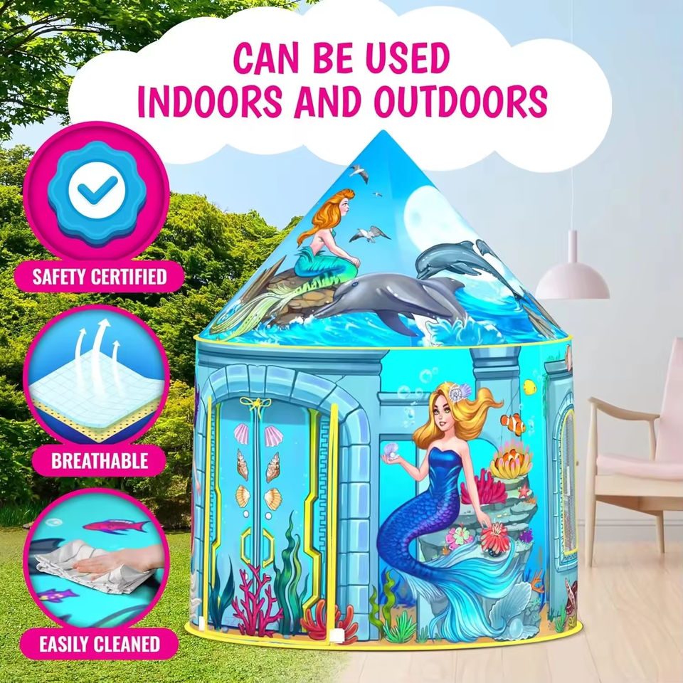 Wholesale Foldable Princess Castle Play Tent Colorful Kids Indoor Outdoor Playhouse for Girls