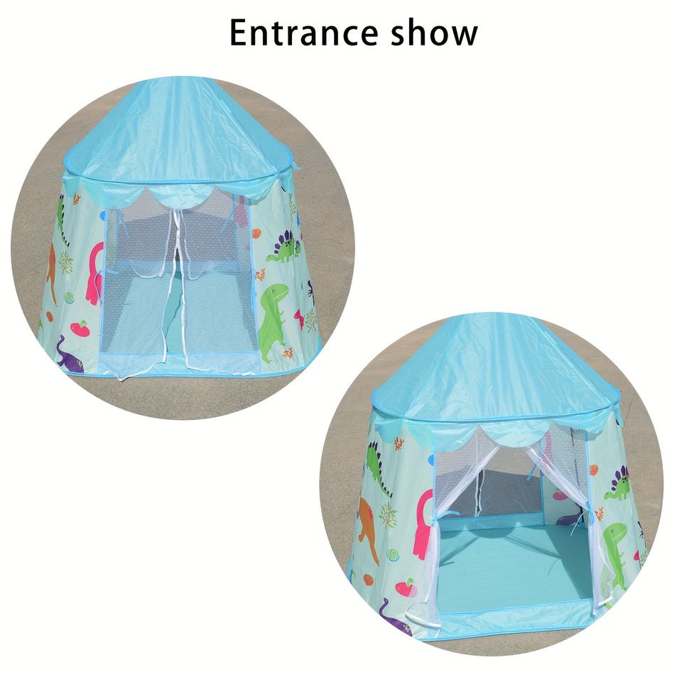 Portable Cartoon Dinosaur Kids Tent House Indoor Foldable Playhouse for Boys Girls Birthday Gift