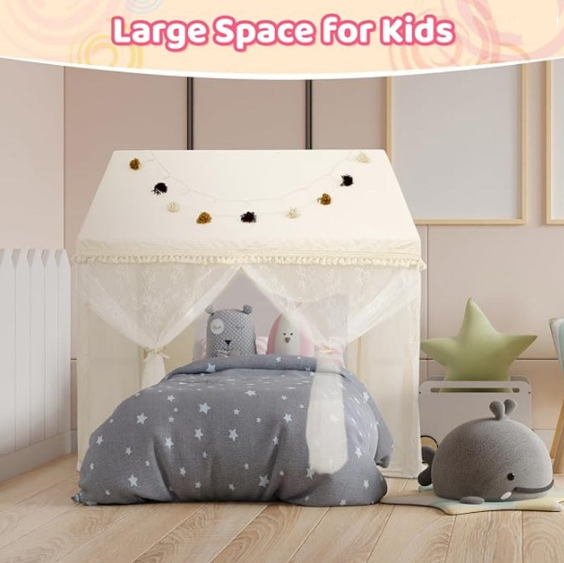 Hot Sales Baby Soft Arabic Style Mesh Curtain Princess Castle Cotton Indoor Children Teepee Play Tent