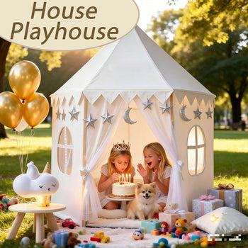 Kids Indoor Soft Toy Cotton Canvas Princess Castle Play Pavilion Teepee Tent House Playhouse