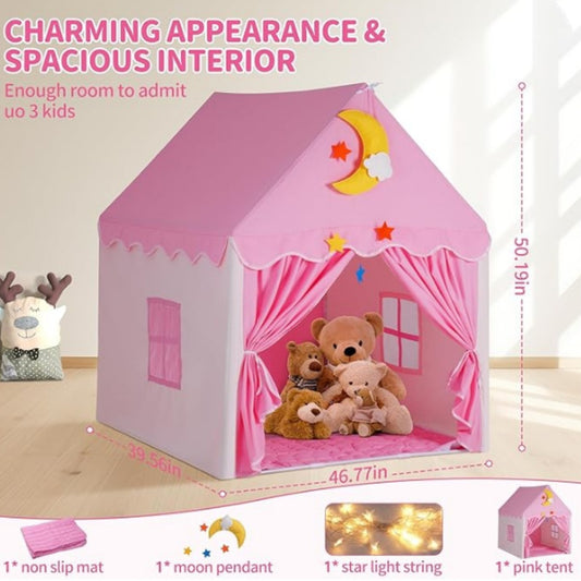 Little LuBan® Dream Castle - Premium Peach-Skin Princess Playhouse 小鲁班® 梦想城堡 - 高级桃皮绒公主游戏屋