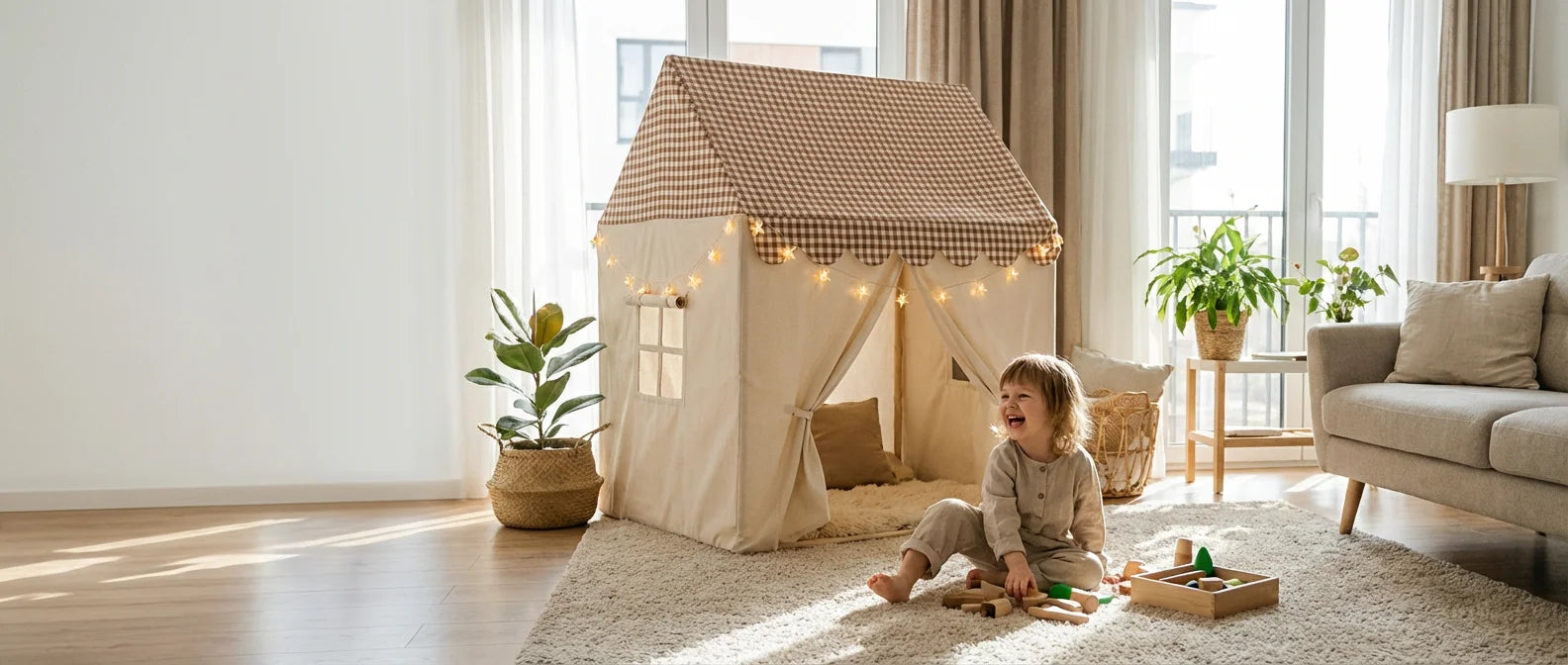 Gingham Cottage Tent PC Banner