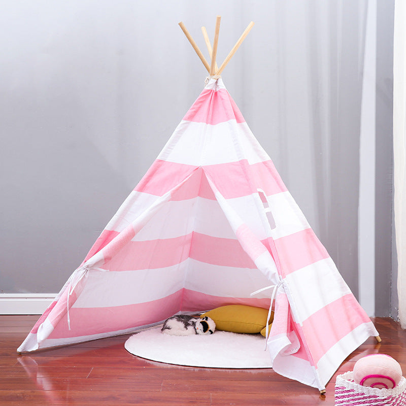 Customized Logo Children's Teepee Tent Polyester Soft Tent for 5-7 Years Old Kids Indoor Use
