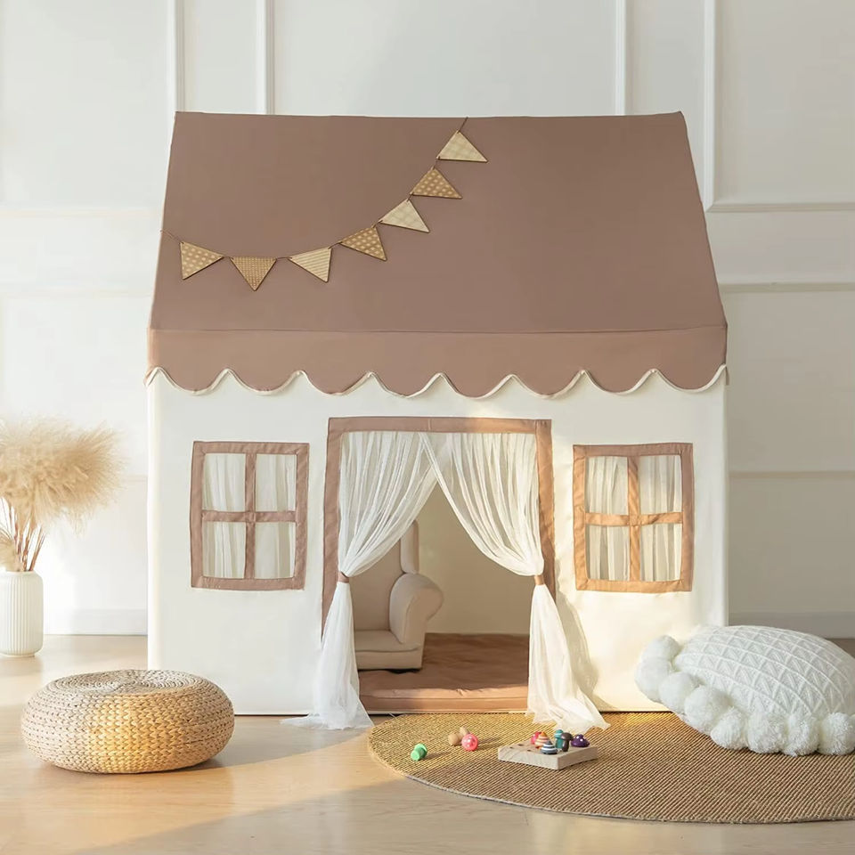 Kids Play Tent Soft Polyester Canvas Indoor Outdoor Playhouse for Children