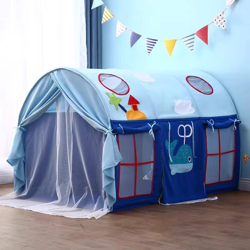 Sports Toy Indoor Summer Castle Bed Tent Anti-Dropping Anti-Mosquito Made of Polyester Material for Boys Girls Playhouse