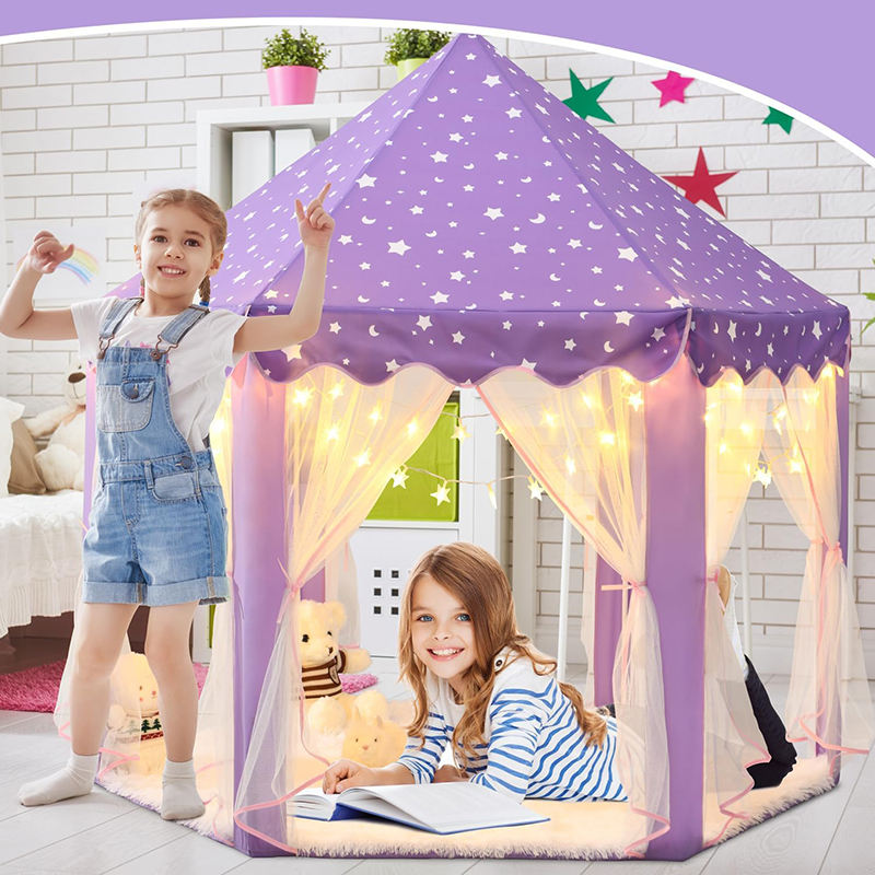 Purple Princess Tent Kids Play Tent Children Toddlers Indoor Games Castle Playhouse Tent