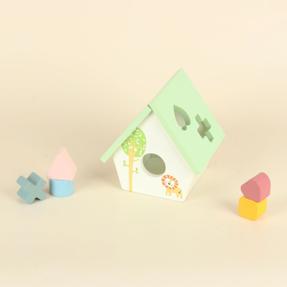 Wholesale Montessori Wooden Shape Sorting Cube Baby Geometry Learning Box