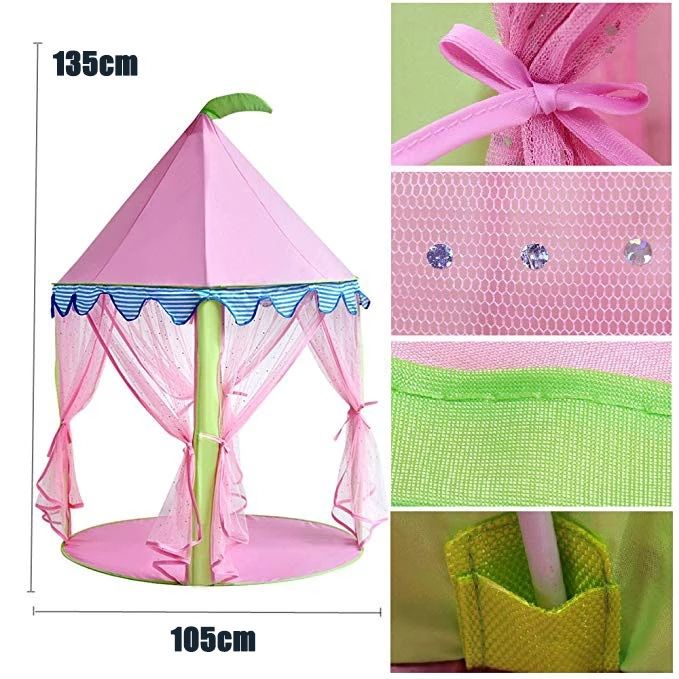 Princess Inspired Foldable Soft Toy Kids Playhouse Castle Tent for Children Indoor Outdoor Use
