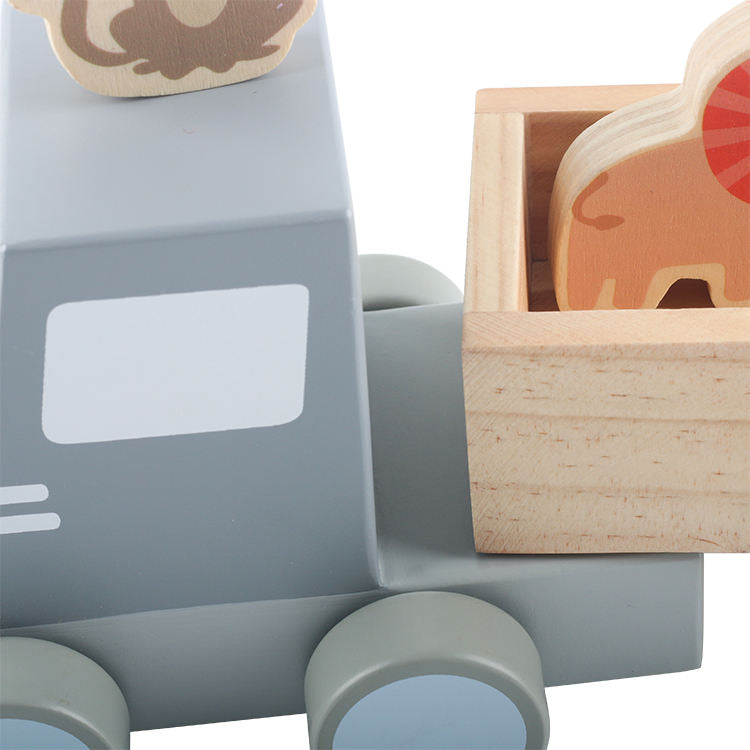 Wholesale Eco Friendly Wooden Baby Car Blocks Toy Montessori Early Learning Set