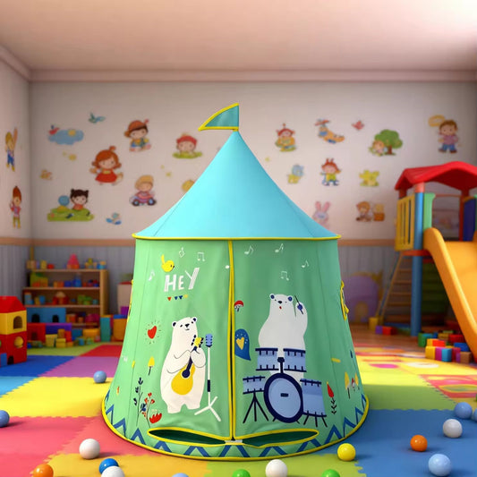 Kids Unisex Indoor Outdoor Princess Castle Play Tent Cartoon Foldable Portable Polyester Large