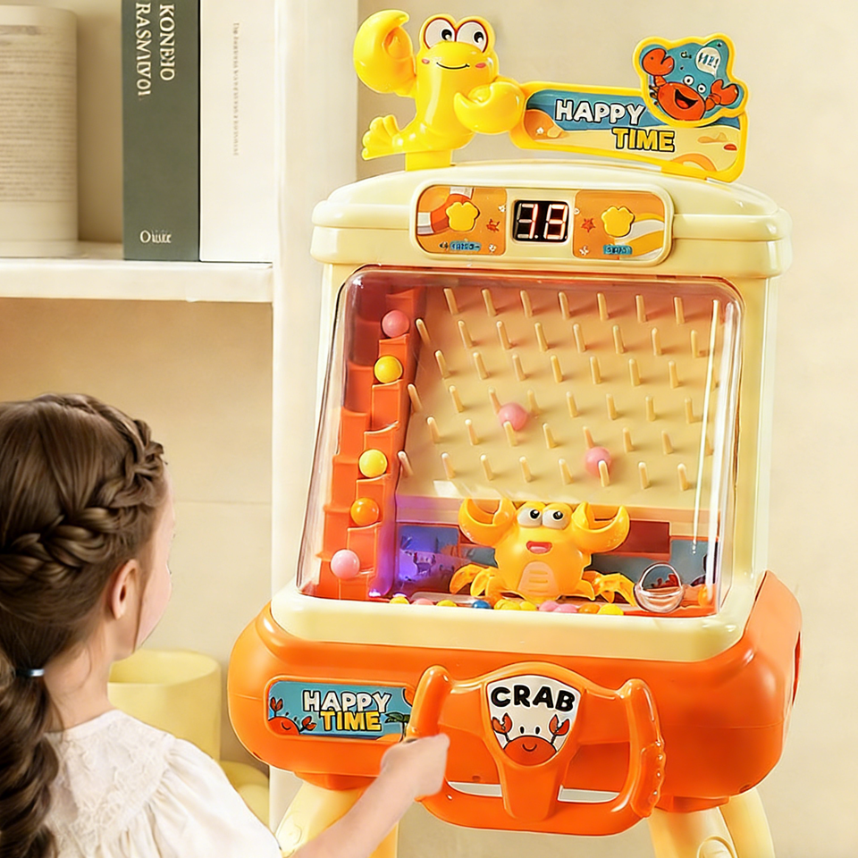 Bechotoy Montessori Cognition Crab Educational Plastic Catching Ball Machine Toys for Kids