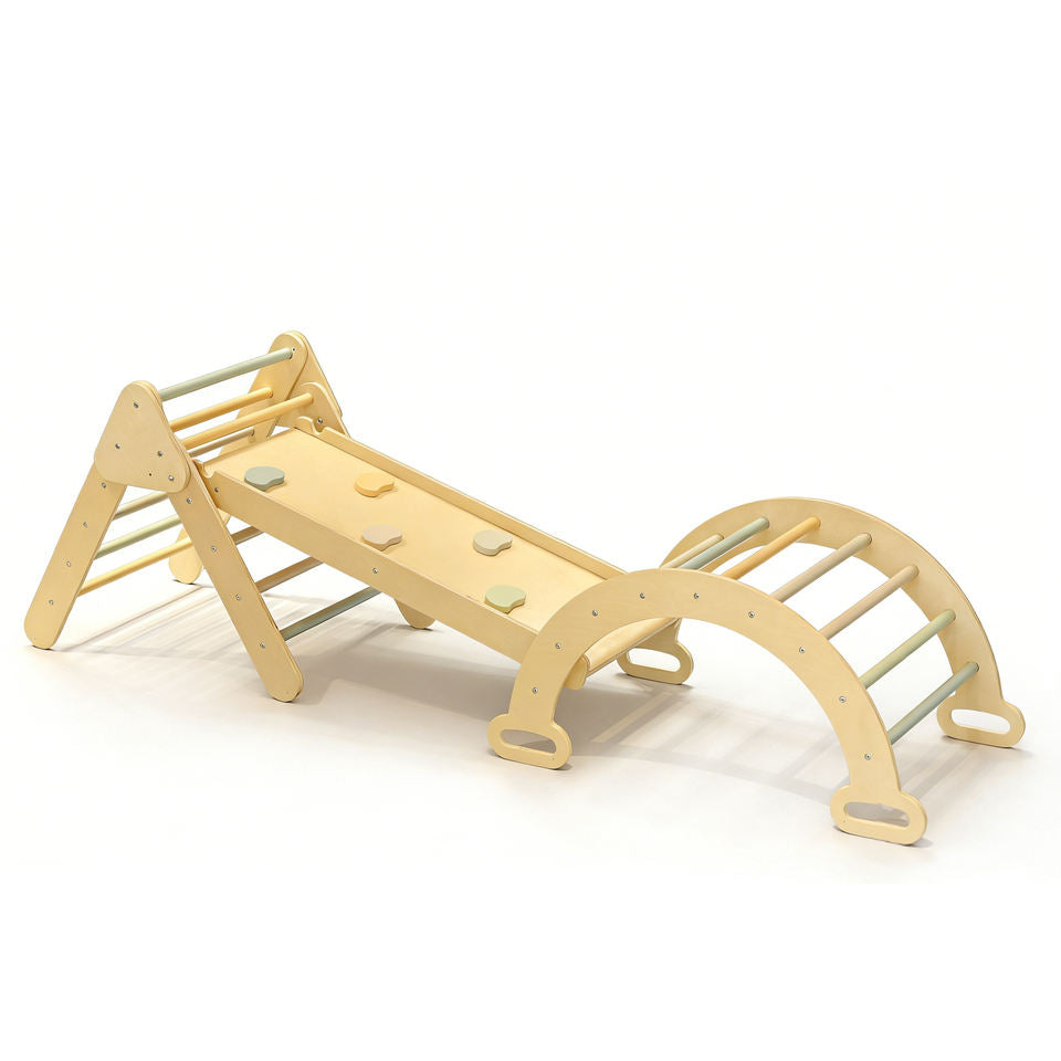 Wholesale Foldable Wooden Triangle Set Toddler Climbing Ramp Gym Toy