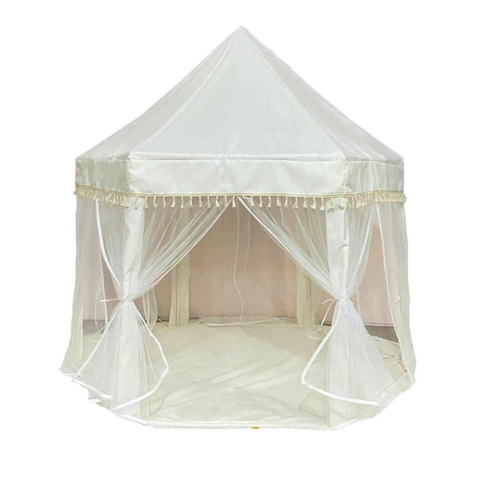 Children's Tent Princess Castle Hexagonal Tassel Simple White Girl Play House Tent