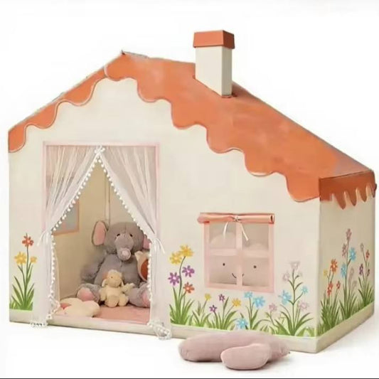 Large Kids' Princess Castle Play Tent Indoor Sports Toy House with Windows Polyester for Kids Indoor Use