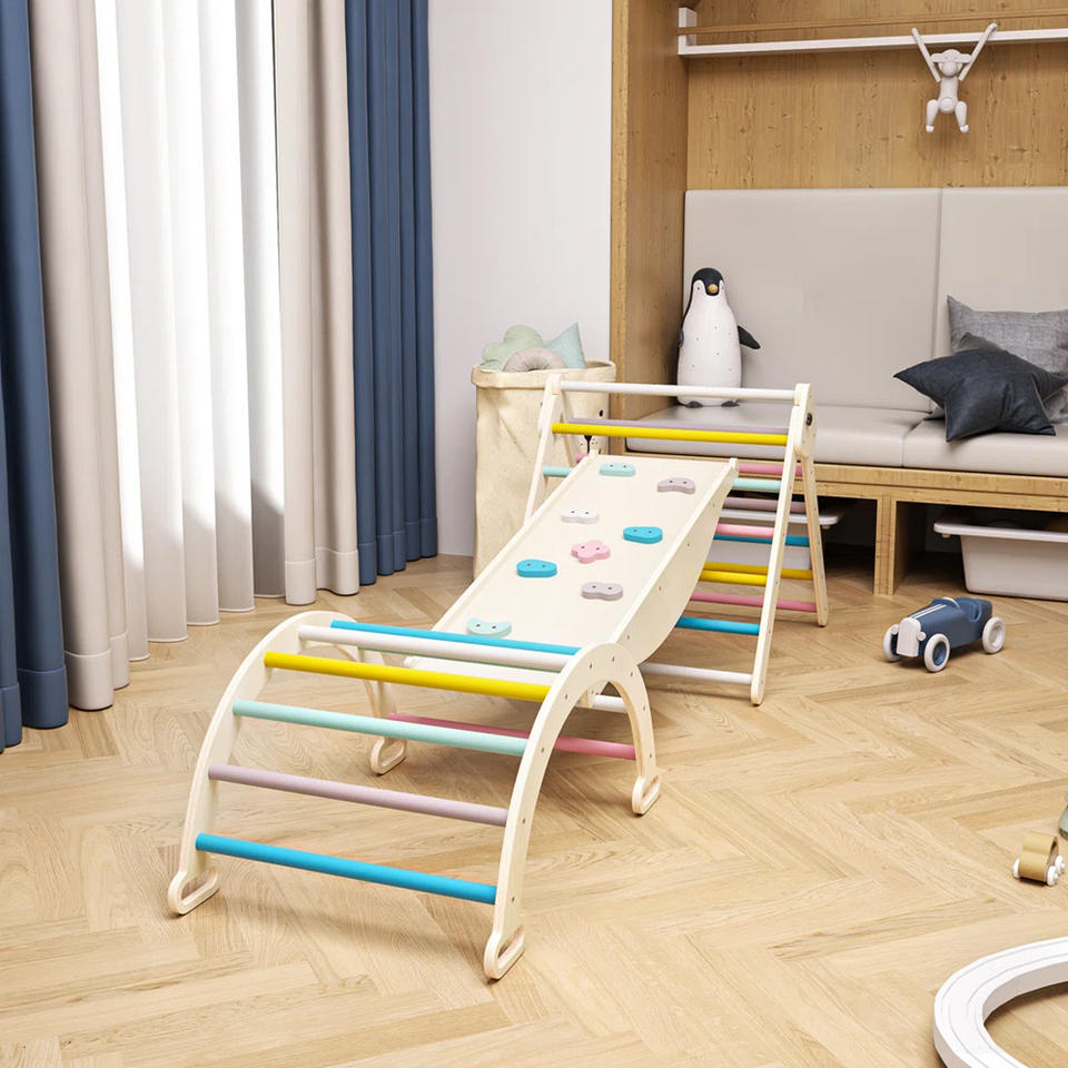 Large Outdoor Wood Climbing Frame for Children Indoor Climbers Play Structures