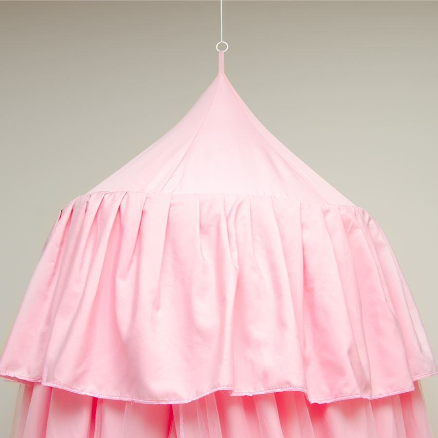 Princess Pink Double Layer Polyester Kids Bed Canopy for 2-7 Years Kids Indoor Outdoor Use
