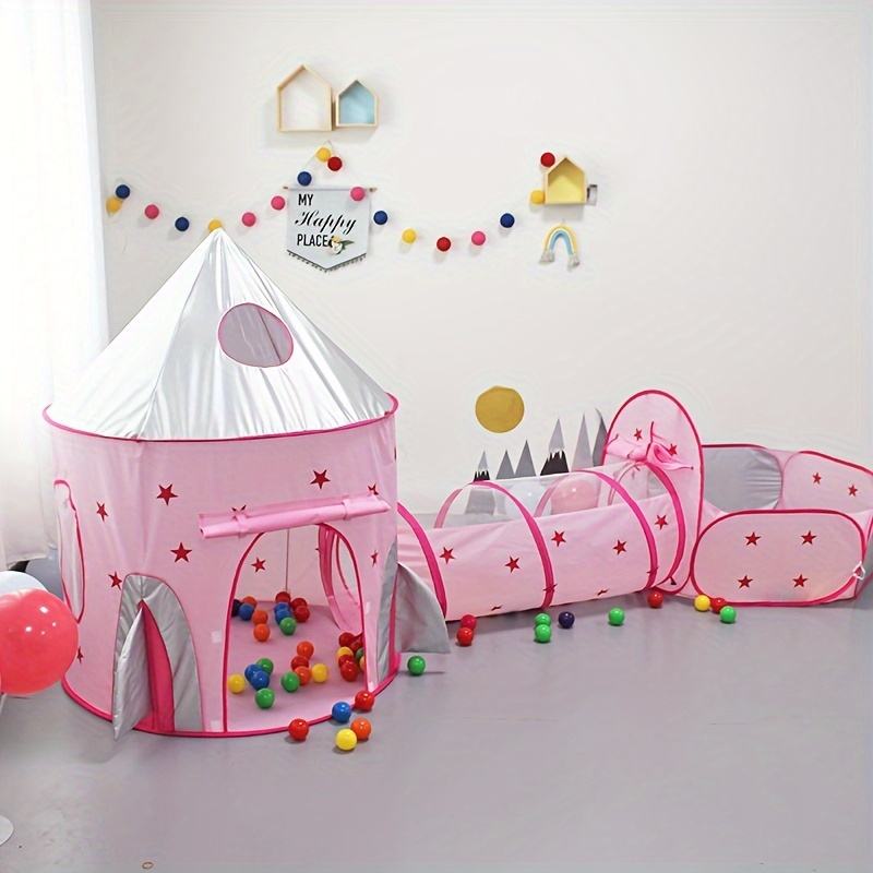 3 Piece Boys Kids Play Tent Set Baby Tunnel Playhouse Indoor Outdoor Activity Toy