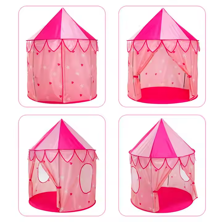 Noctilucent Princess Castle Playhouse for Indoor & Outdoor Pink Tent for Girls