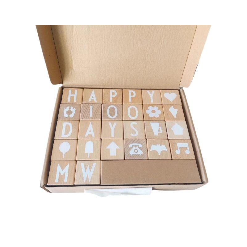 Wholesale Wooden Alphabet Blocks Set Montessori Preschool Learning Toy