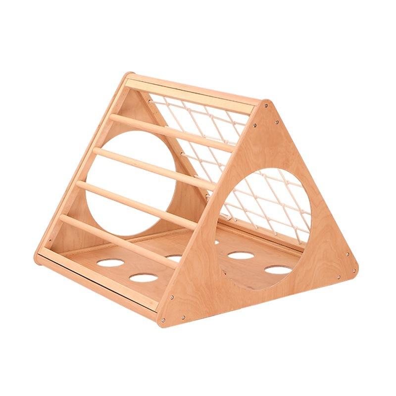 Solid Wood Toddler Pickler Triangle Play Gym Ramp Rocking Arch Indoor Wooden Playground Area For Home Use
