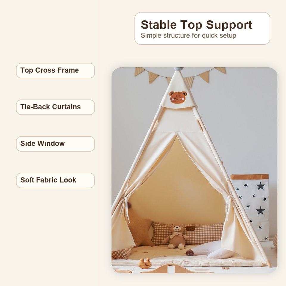 Kids Indoor Play Tent Foldable Teepee Playhouse for Boys and Girls Bedroom Playroom
