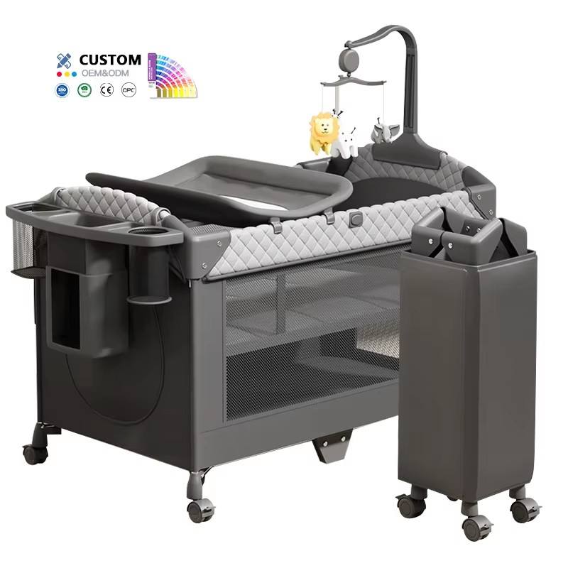 Wholesale Foldable Baby Playpen Side Door Portable Child Playard Travel Cot Safety Fence Laufstall Parc Bébé Cuna De Viaje