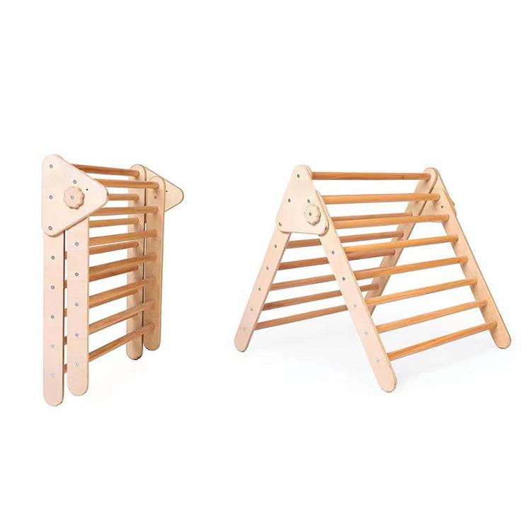 Wooden Montessori Climbing Arch Kids Indoor Playground Triangle Climber Frame
