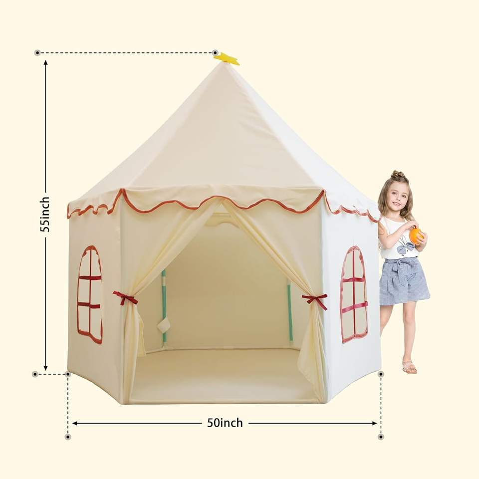 Wholesale Beige Cotton Fabric Toddler Tent Children Indoor Playhouse