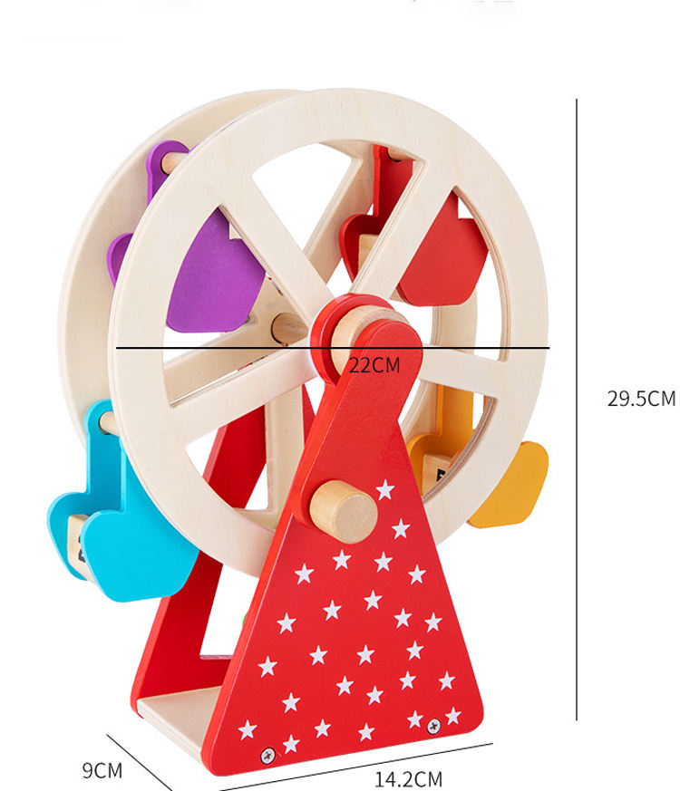 Wholesale Wooden Hand Cranked Ferris Wheel Toy Montessori Spinning Game