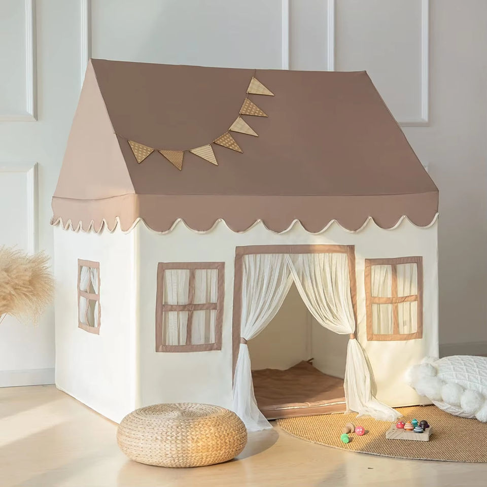 Kids Play Tent Soft Polyester Canvas Indoor Outdoor Playhouse for Children