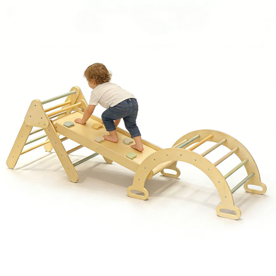 Wholesale Foldable Wooden Triangle Set Toddler Climbing Ramp Gym Toy