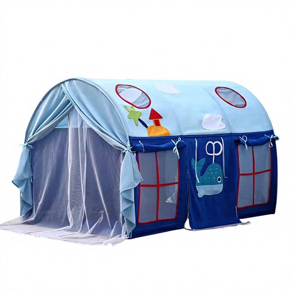 Sports Toy Indoor Summer Castle Bed Tent Anti-Dropping Anti-Mosquito Made of Polyester Material for Boys Girls Playhouse