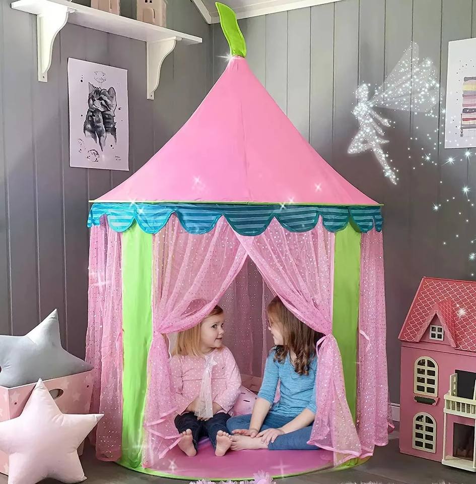 Princess Inspired Foldable Soft Toy Kids Playhouse Castle Tent for Children Indoor Outdoor Use
