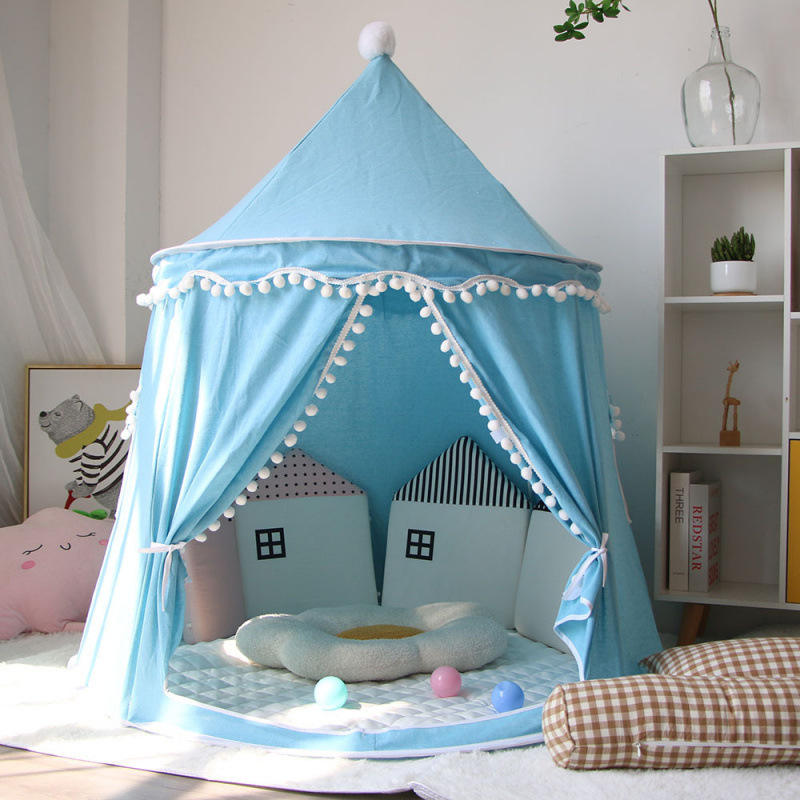 Cotton Fabric Foldable Kids Tent Playhouse for 5-7 Years Old Children Indoor Use