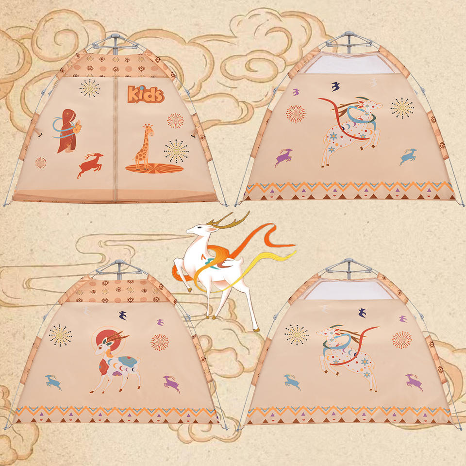 Outdoor Automatic Quick Opening Pop up Kids Tent Foldable Children Camping Playhouse