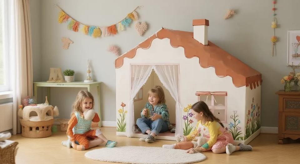 Large Kids' Princess Castle Play Tent Indoor Sports Toy House with Windows Polyester for Kids Indoor Use