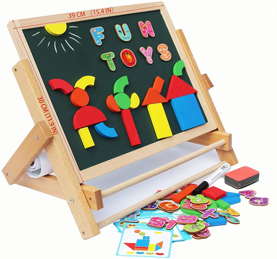 Wooden Hexagon Puzzle for Kid Adults - Shape Pattern Block Tangram Brain Teaser Toy Geometry Logic IQ Game