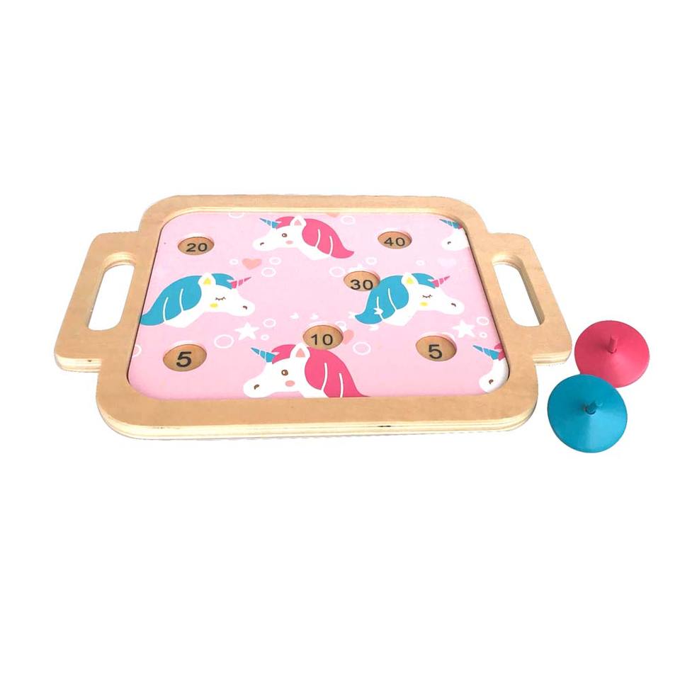 Wholesale Wooden Spin Top Set Montessori Sensory Game Toddler Learning Toy