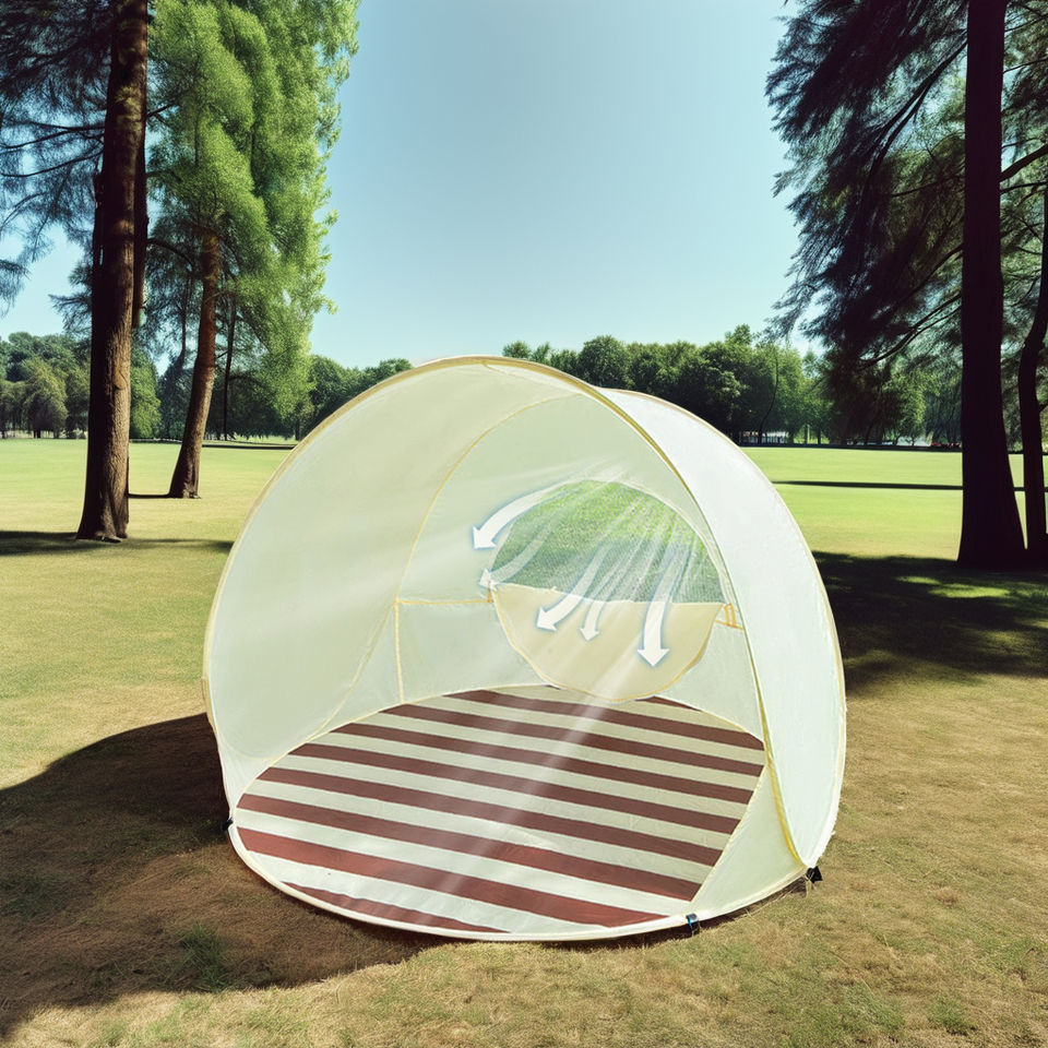 One-Click Open Beach Tent Sunshade Large Space Indoor/Outdoor Children's Tent for Summer Camping Garden Beach Made Polyester