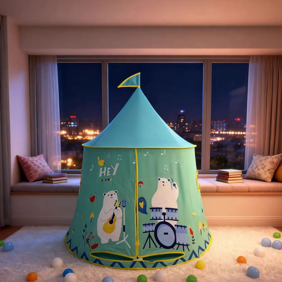 Kids Unisex Indoor Outdoor Princess Castle Play Tent Cartoon Foldable Portable Polyester Large